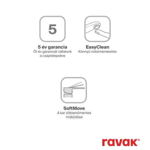 Ravak 10° Free bidécsaptelep leeresztővel TD F 055.00CR, króm X070133