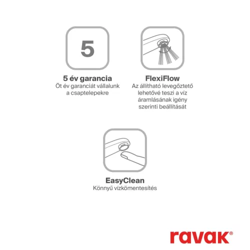 Ravak Puri kádcsaptelep váltóval 150 mm PU 022.01CR, króm X070169