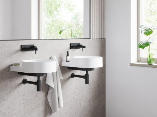 Ravak Puri fali süllyesztett mosdócsaptelep PU 019.20BL,fekete X070184