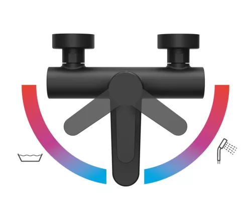 Ravak Puri kádcsaptelep 150 mm PU 022.20BL, fekete X070185