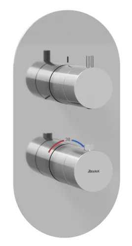 Ravak Espirit termosztátos falba süllyesztett csaptelep, háromutas, belső egység nélkül ES 067.00CR.O3.RB07C, Chrome X070209