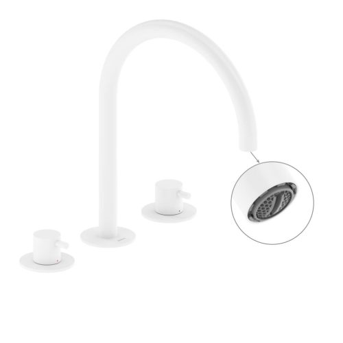 Ravak Espirit álló mosdócsaptelep, 3 furatos 270 mm leeresztő nélkül ES 018.10WV, White Velvet X070238