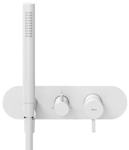 Ravak Espirit falba süllyesztett csaptelep szettel, háromutas, belső egység nélkül ES 068.10WV.O3.RB07D.+S, White Velvet X070245