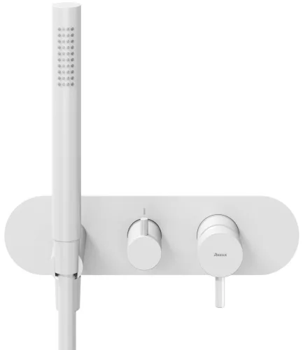 Ravak Espirit falba süllyesztett csaptelep szettel, kétutas, belső egység nélkül ES 065.10WV.O2.RB07D.+S, White Velvet X070250