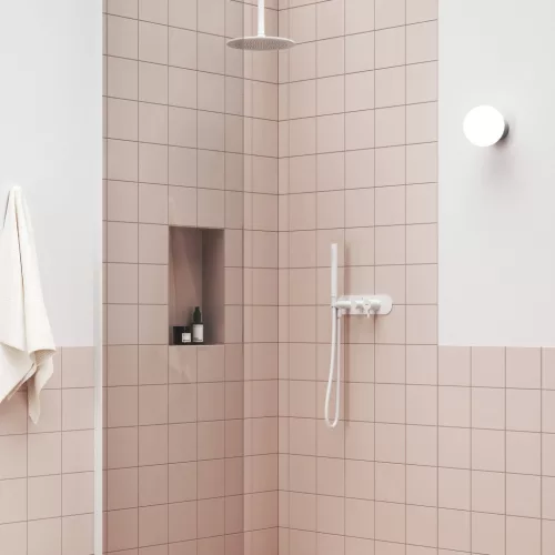 Ravak Espirit falba süllyesztett csaptelep szettel, kétutas, belső egység nélkül ES 065.10WV.O2.RB07D.+S, White Velvet X070250