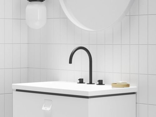 Ravak Espirit álló mosdócsaptelep, 3 furatos 270 mm leeresztő nélkül ES 018.20BLM, Black Matt X070275