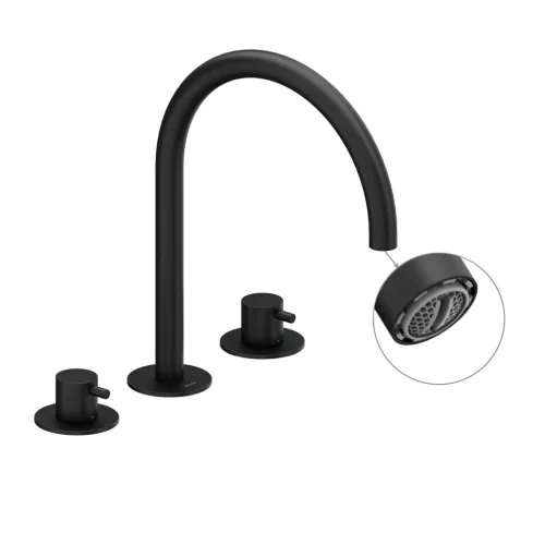 Ravak Espirit álló mosdócsaptelep, 3 furatos 270 mm leeresztő nélkül ES 018.20BLM, Black Matt X070275