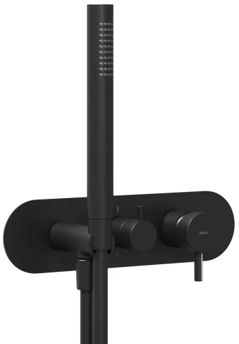 Ravak Espirit falba süllyesztett csaptelep szettel, kétutas, belső egység nélkül ES 065.20BLM.O2.RB07D.+S, Black Matt X070287