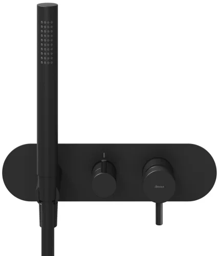 Ravak Espirit falba süllyesztett csaptelep szettel, kétutas, belső egység nélkül ES 065.20BLM.O2.RB07D.+S, Black Matt X070287