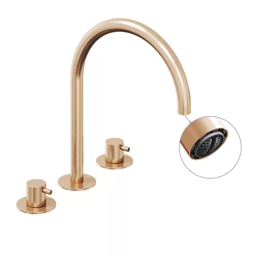 Ravak Espirit álló mosdócsaptelep, 3 furatos 270 mm leeresztő nélkül ES 018.60RGB, Rose Gold Brushed X070349