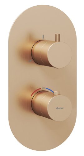 Ravak Espirit termosztátos falba süllyesztett csaptelep, háromutas, belső egység nélkül ES 067.60RGB.O3.RB07C, Rose Gold Brushed X070363