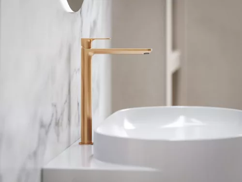 Ravak Eleganta álló mosdócsaptelep 335 mm leeresztő nélkül EL 015.60RGB, Rose Gold Brushed X070365