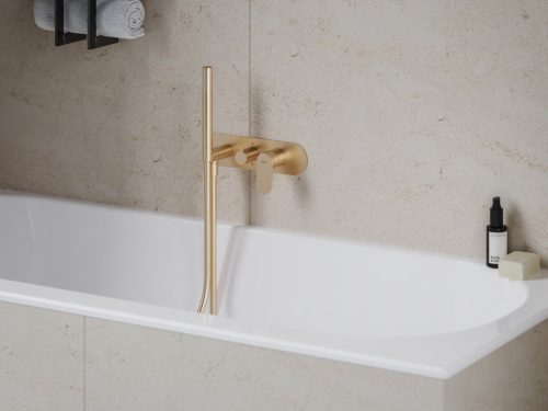 Ravak Eleganta falba süllyesztett csaptelep szettel, kétutas, belső egység nélkül EL 065.60RGB.O2.RB07D.+S, Rose Gold Brushed X070374