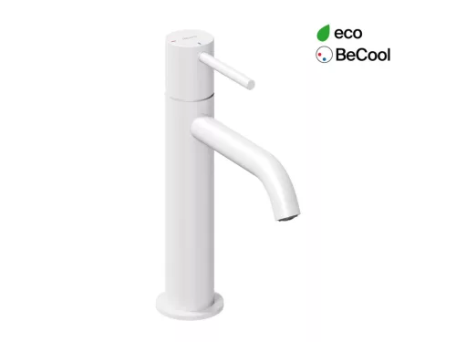 Ravak Espirit álló mosdócsaptelep BeCool 190 mm leeresztő nélkül ES 012.11WV, White Velvet X070395