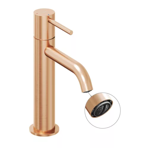 Ravak Espirit álló mosdócsaptelep BeCool 190 mm leeresztő nélkül ES 012.61RGB, Rose Gold Brushed X070398