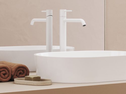 Ravak Espirit álló mosdócsaptelep BeCool 340 mm leeresztő nélkül ES 015.11WV, White Velvet X070405