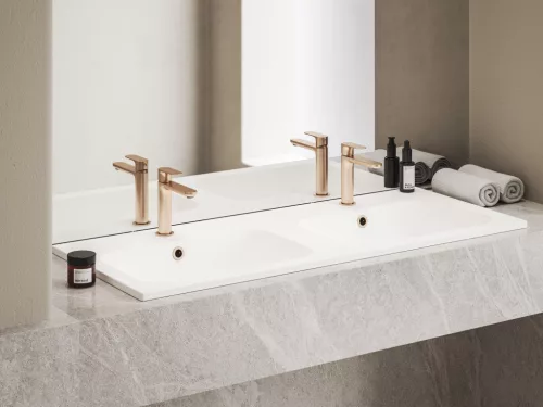 Ravak Eleganta álló mosdócsaptelep BeCool 174 mm leeresztő nélkül EL 012.61RGB, Rose Gold Brushed X070413
