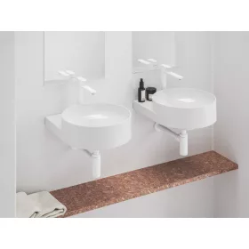   Ravak Eleganta álló mosdócsaptelep BeCool 220 mm leeresztő nélkül EL 014.11WV, White Velvet X070415