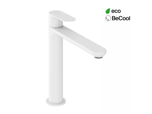 Ravak Eleganta álló mosdócsaptelep BeCool 220 mm leeresztő nélkül EL 014.11WV, White Velvet X070415