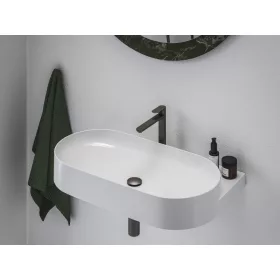   Ravak Eleganta álló mosdócsaptelep BeCool 220 mm leeresztő nélkül EL 014.21GB, Graphite Brushed X070416