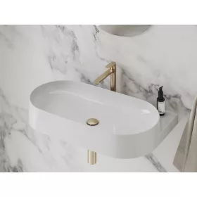   Ravak Eleganta álló mosdócsaptelep BeCool 220 mm leeresztő nélkül EL 014.61RGB, Rose Gold Brushed X070418