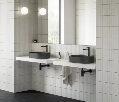 Ravak Eleganta álló mosdócsaptelep BeCool 335 mm leeresztő nélkül EL 015.21BLM, Black Matt X070421