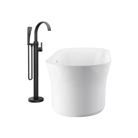   Ravak Padlón álló kádcsaptelep FM 080.20BL.RB07A, fekete (R-box nélkül) X070435