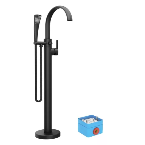 Ravak Padlón álló kádcsaptelep FM 080.20BL.RB07A, fekete (R-box nélkül) X070435