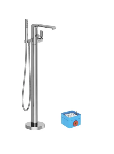 Ravak Flat padlón álló kádcsaptelep szettel FL 080.00CR.RB07A, króm X070440