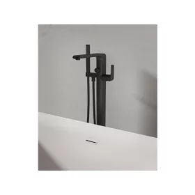   Ravak Flat padlón álló kádcsaptelep szettel FL 080.20BL.RB07A, fekete X070441