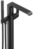 Ravak Flat padlón álló kádcsaptelep szettel FL 080.20BL.RB07A, fekete X070441