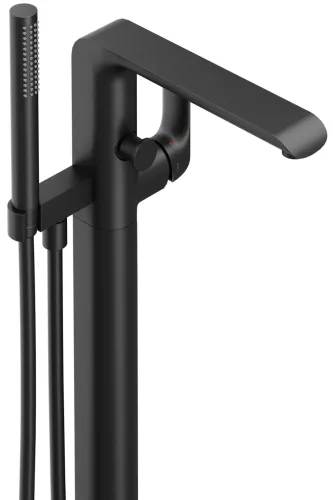 Ravak Flat padlón álló kádcsaptelep szettel FL 080.20BL.RB07A, fekete X070441