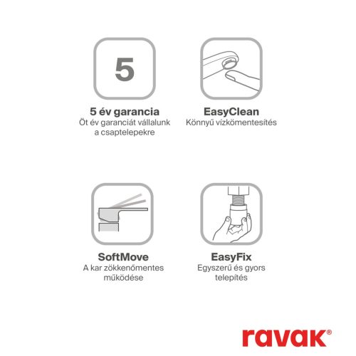 Ravak Life álló bidécsaptelep 160 mm, leersztő nélkül LF 056.20BL, fekete X070481