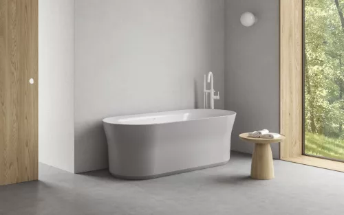 Ravak Espirit padlón álló kádcsaptelep szettel ES 080.10WV.RB07G, White Velvet X070500