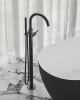 Ravak Espirit padlón álló kádcsaptelep szettel ES 080.20BLM.RB07G, Black Matt X070501