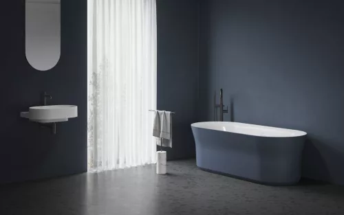 Ravak Espirit padlón álló kádcsaptelep szettel ES 080.20BLM.RB07G, Black Matt X070501