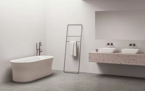 Ravak Espirit padlón álló kádcsaptelep szettel ES 080.20GB.RB07G, Graphite Brushed X070502