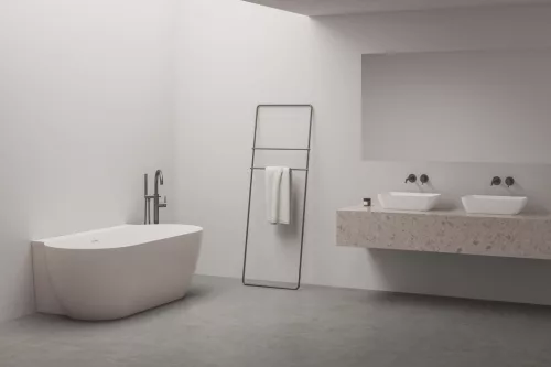 Ravak Espirit padlón álló kádcsaptelep szettel ES 080.20GB.RB07G, Graphite Brushed X070502