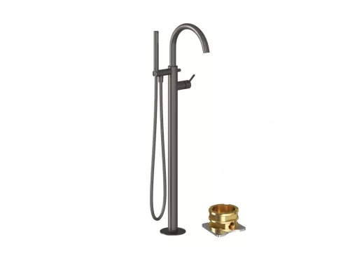 Ravak Espirit padlón álló kádcsaptelep szettel ES 080.20GB.RB07G, Graphite Brushed X070502