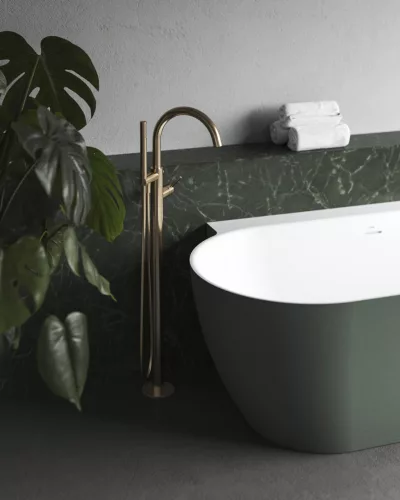 Ravak Espirit padlón álló kádcsaptelep szettel ES 080.60RGB.RB07G, Rose Gold Brushed X070503