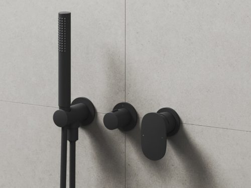 Ravak Spring 2-utas falba süllyesztett csaptelep testtel, zuhanyszettel, fekete SG 065.20BLM.O2.+S X070553