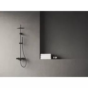   Spring állítható, nem termosztátos zuhanyoszlop, zuhanyszettel, matt fekete SG 098.20BLM