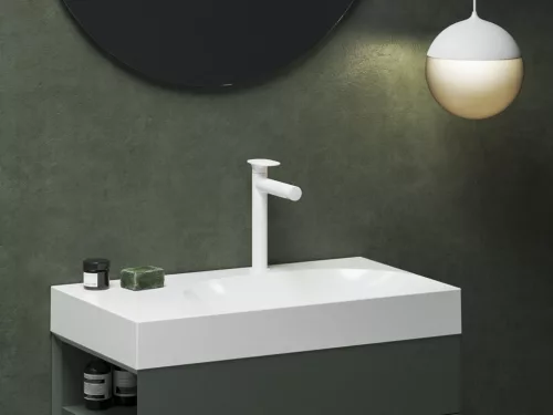 Ravak Spring mosdócsaptelep 255 mm, leeresztő nélkül, matt fehér SG 014.10WHM X070566