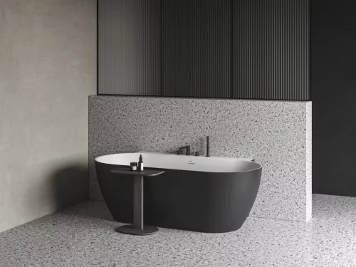 Chrome II 4-nyílásos kádperem csaptelep zuhanyszettel, fekete CR II 026.20BL