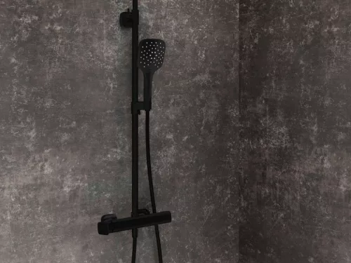 10° Free zuhanyoszlop nem termosztatikus, zuhanyszettel TD F 098.20BLM, matt fekete