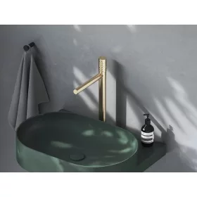   Revers álló mosdócsaptelep 375 mm leeresztő nélkül RV 015A.60CH, champagne