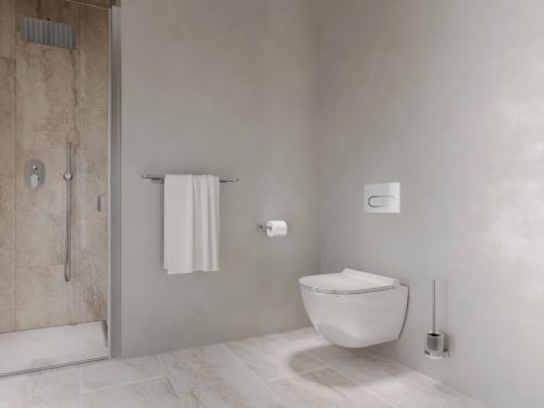 Chrome CR II 410.00CR WC-kefe-tartó kefével és tartállyal, króm