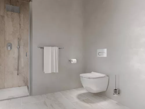 Chrome CR II 410.00CR WC-kefe-tartó kefével és tartállyal, króm