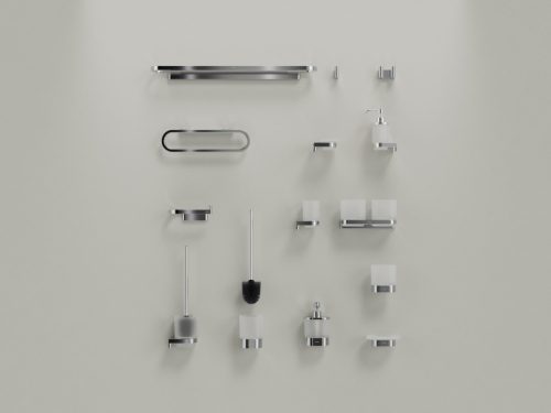 Chrome CR II 410.00CR WC-kefe-tartó kefével és tartállyal, króm