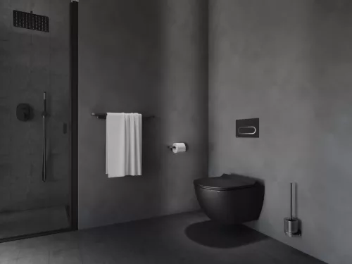 Chrome CR II 410.20BLM WC-kefe-tartó kefével és tartállyal, matt fekete